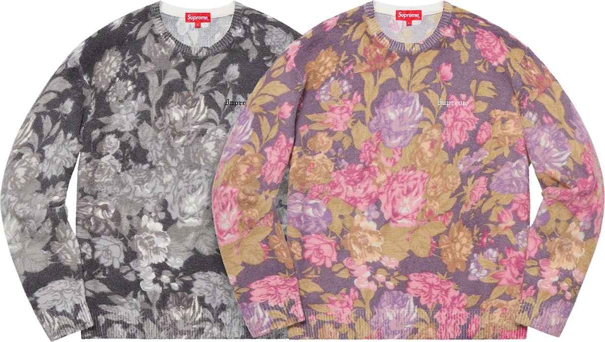 Printed Floral Angora Sweater